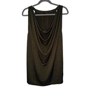 Goldray Green Shimmery Cowl Neck Tank Top Plus Size 2X